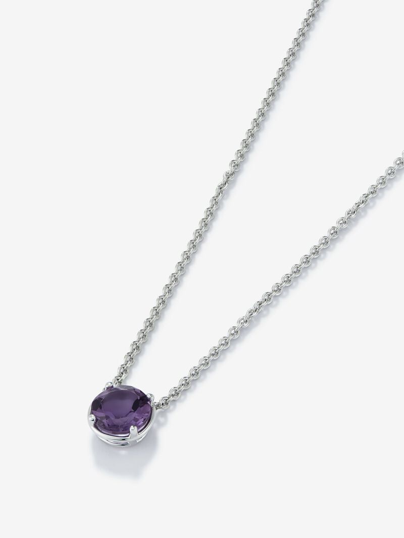 925 Silver chain pendant with amethyst image number 3