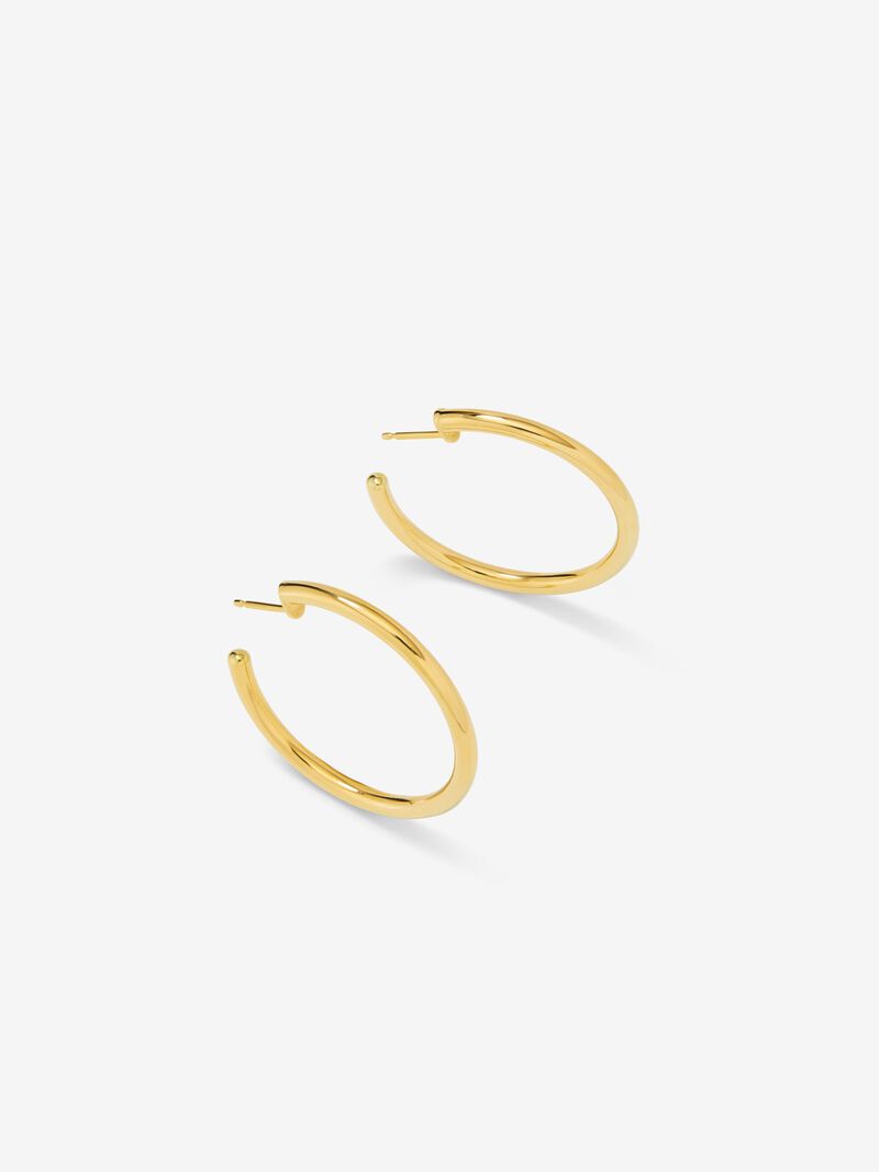 Large Smooth Hoop Earrings in 18K Yellow Gold image number 2