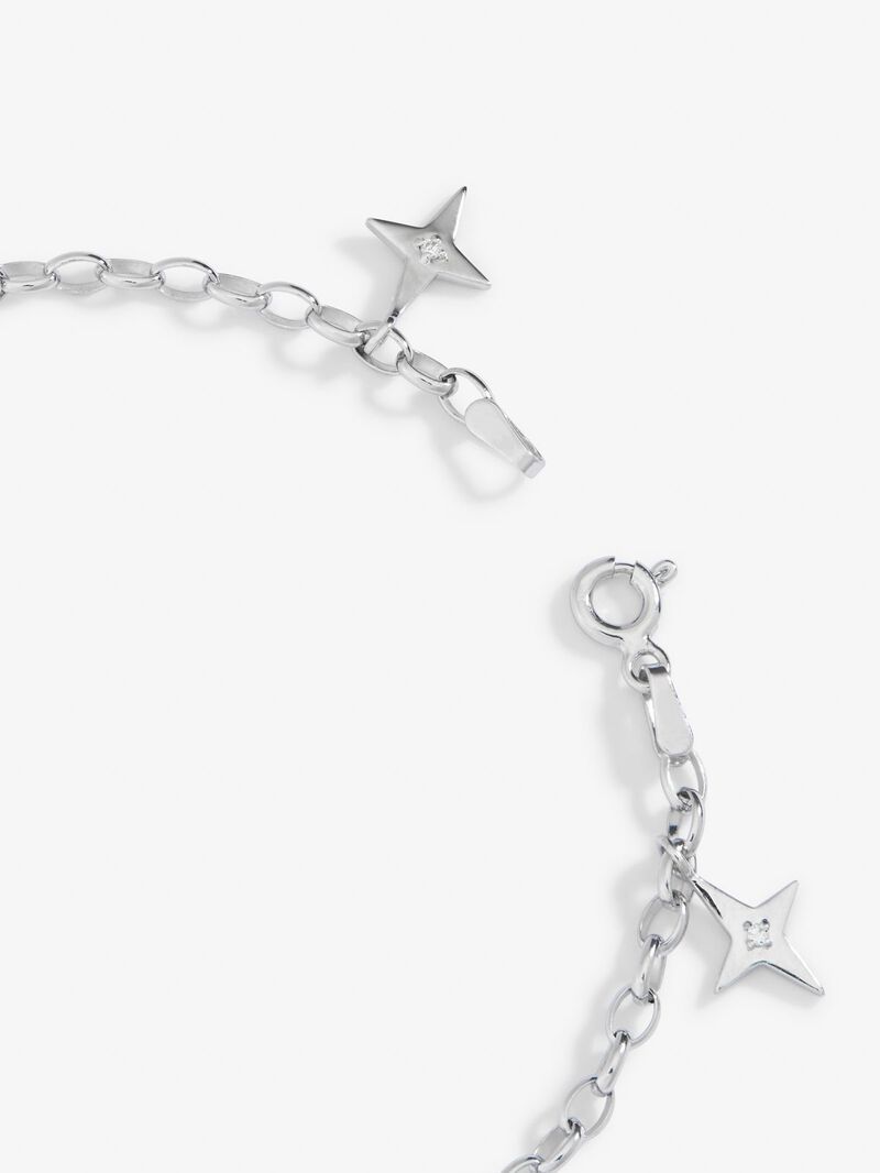 925 silver bracelet with stars and 7 brilliant-cut diamonds with a total of 0.05 cts image number 4