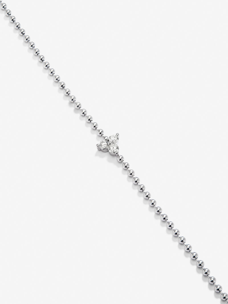 18K white gold bracelet with white diamonds in 0.18 cts image number 2