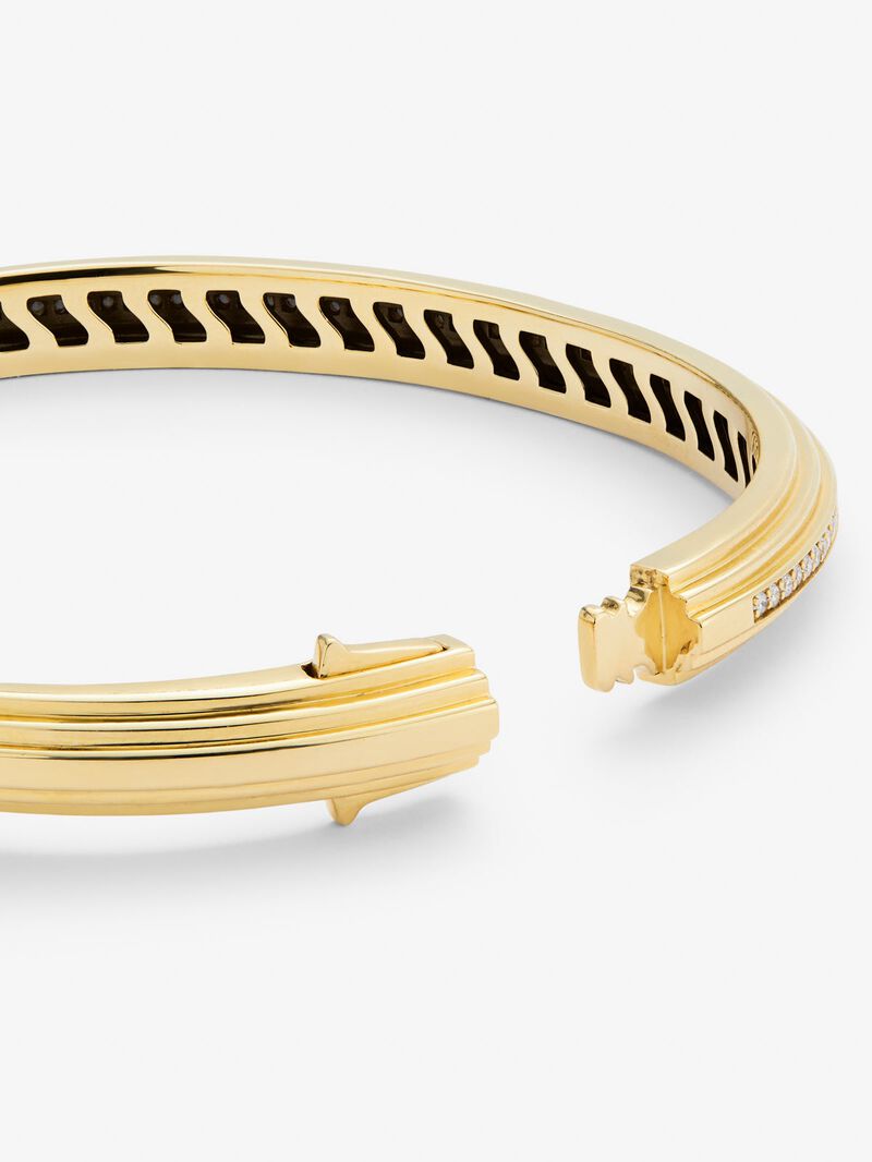Rigid 18K yellow gold bracelet with 69 brilliant-cut diamonds with a total of 0.42 cts image number 4