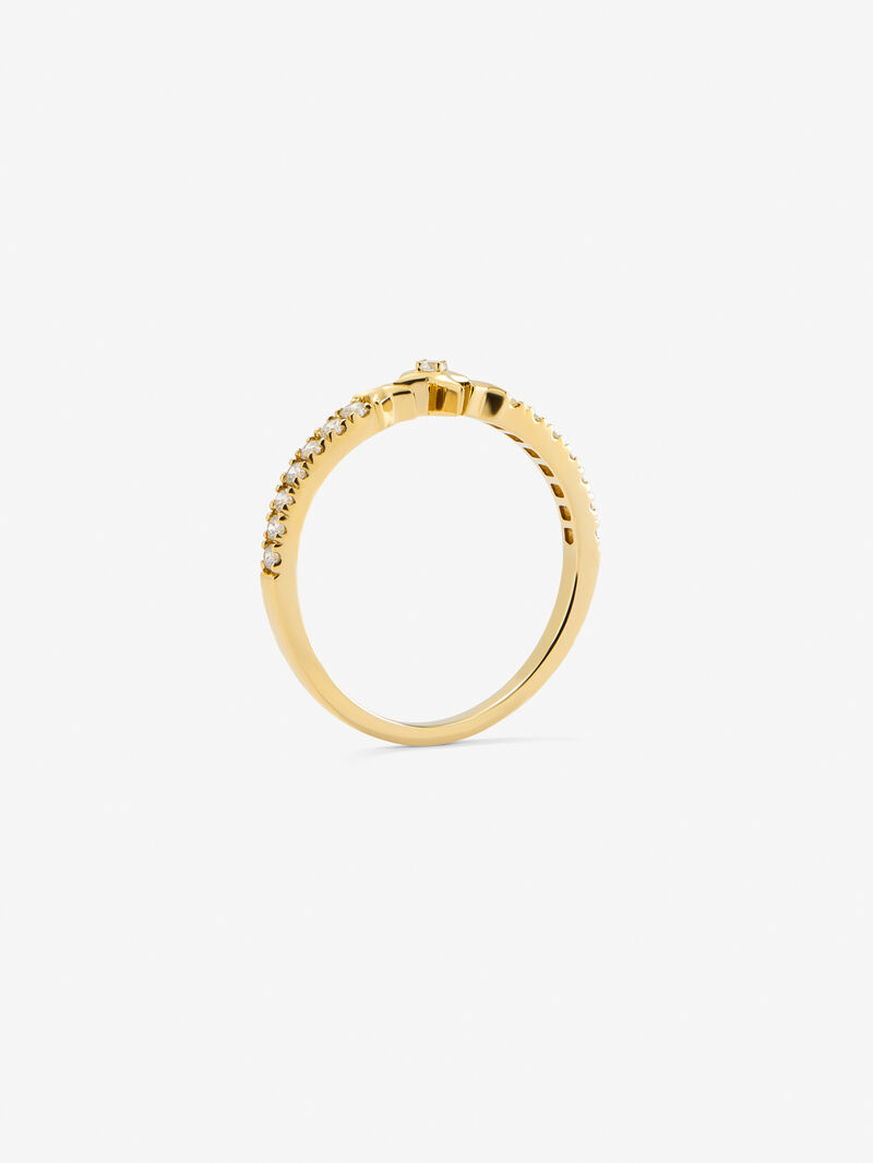 18K yellow gold ring with 15 brilliant-cut diamonds with a total of 0.22 cts image number 4