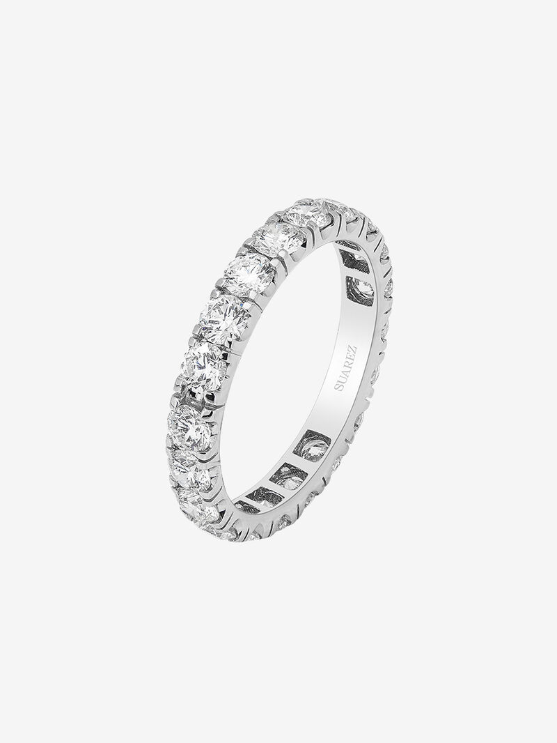 Half ring in 18K white gold with 9 brilliant-cut diamonds with a total of 0.81 cts image number 0