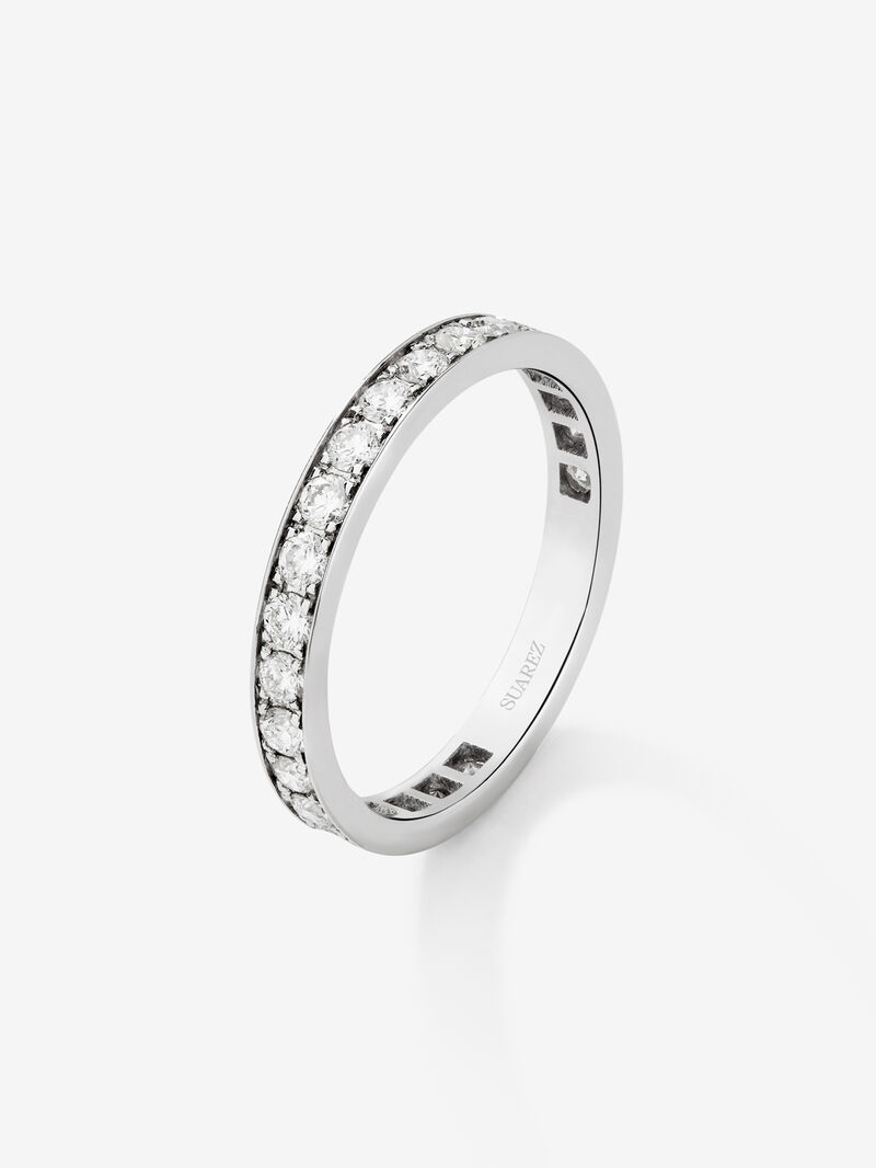 18K White Gold Commitment Alliance ring with diamonds image number 0