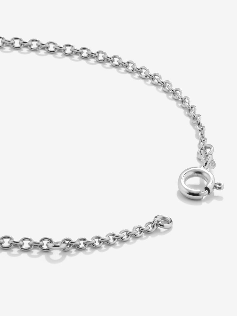 18K white gold chain bracelet with solitary diamond and diamond urla image number 2