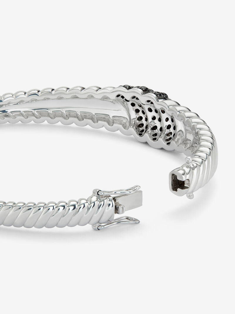 Pulsera rígida de plata 925 con espinelas negras  image number 2