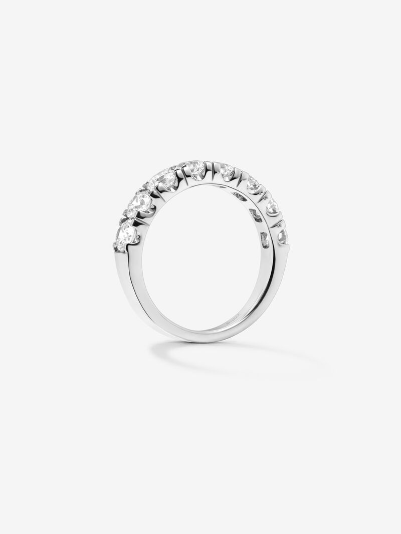 18K White Gold Half Eternity Engagement Ring with Claw-Set Diamonds image number 4