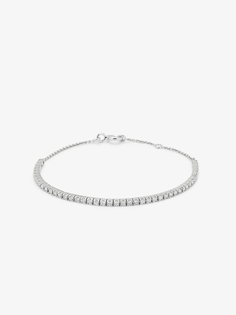 18K White Gold Diamond Chain Bracelet image number 0