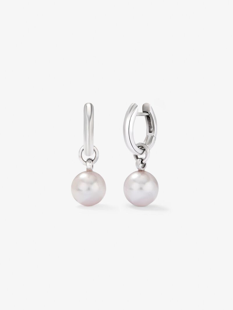 925 silver earrings with 8.5 mm Australian pearls image number 0