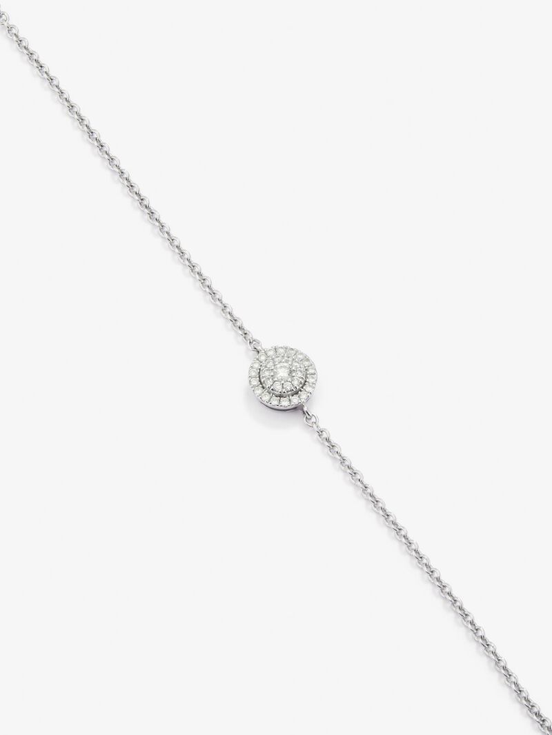 18K White Gold Diamond Circle Chain Bracelet image number 2