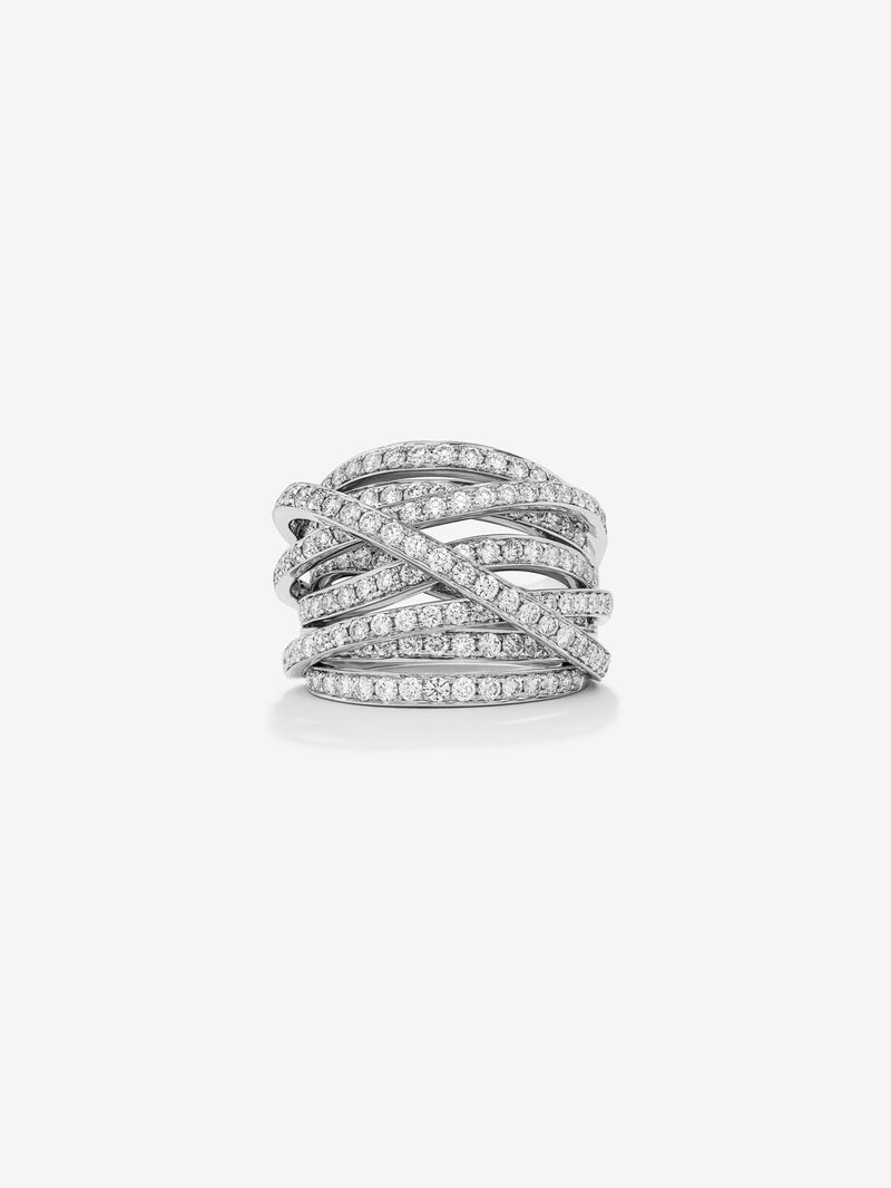 18K white gold multi-arm ring with 185 brilliant-cut diamonds with a total of 2.67 cts image number 2