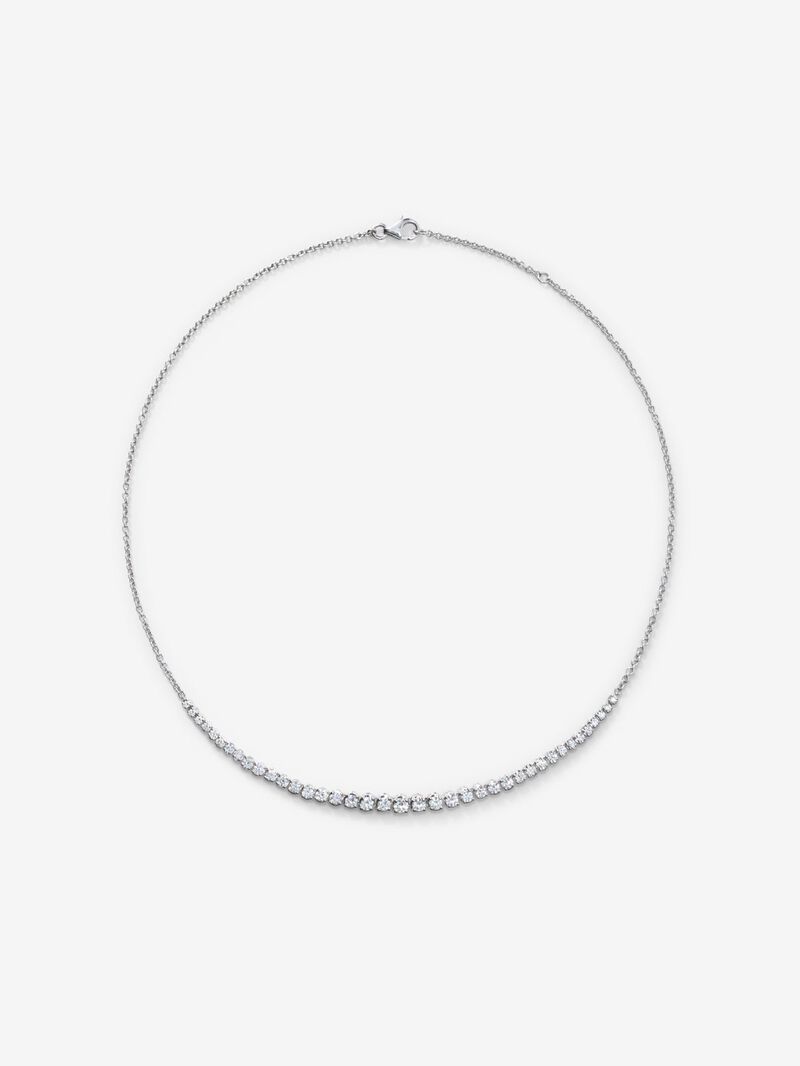 18k white gold necklace with 1.93cts diamonds image number 0