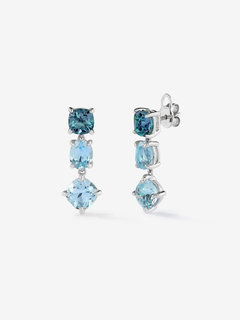 Long 925 silver earrings with topaz image number 0
