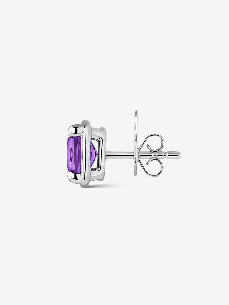 Silver earrings with amethysts image number 2