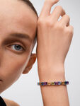 Pulsera rígida de plata con piedras multicolor, PU16003-AGMULT_V
