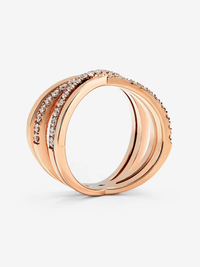 18K rose gold cross ring with 40 brilliant-cut diamonds with a total of 0.56 cts image number 4