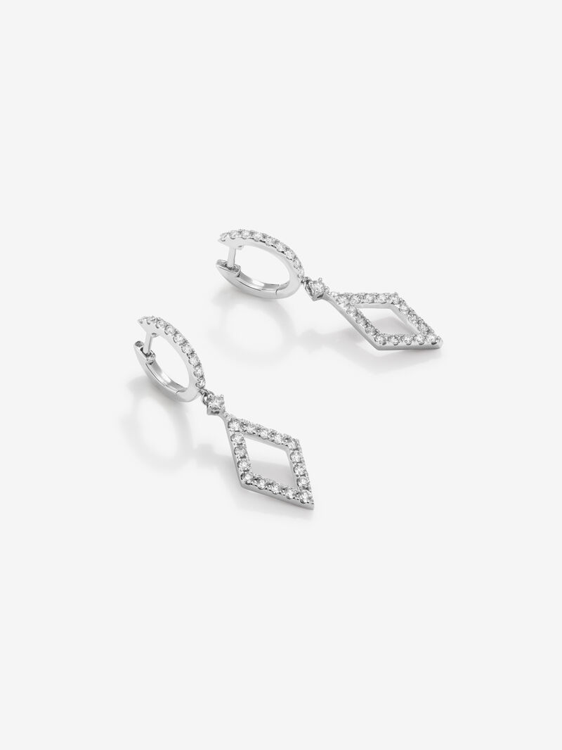 18kt White Gold Aro Earries with diamond rhombus image number 2