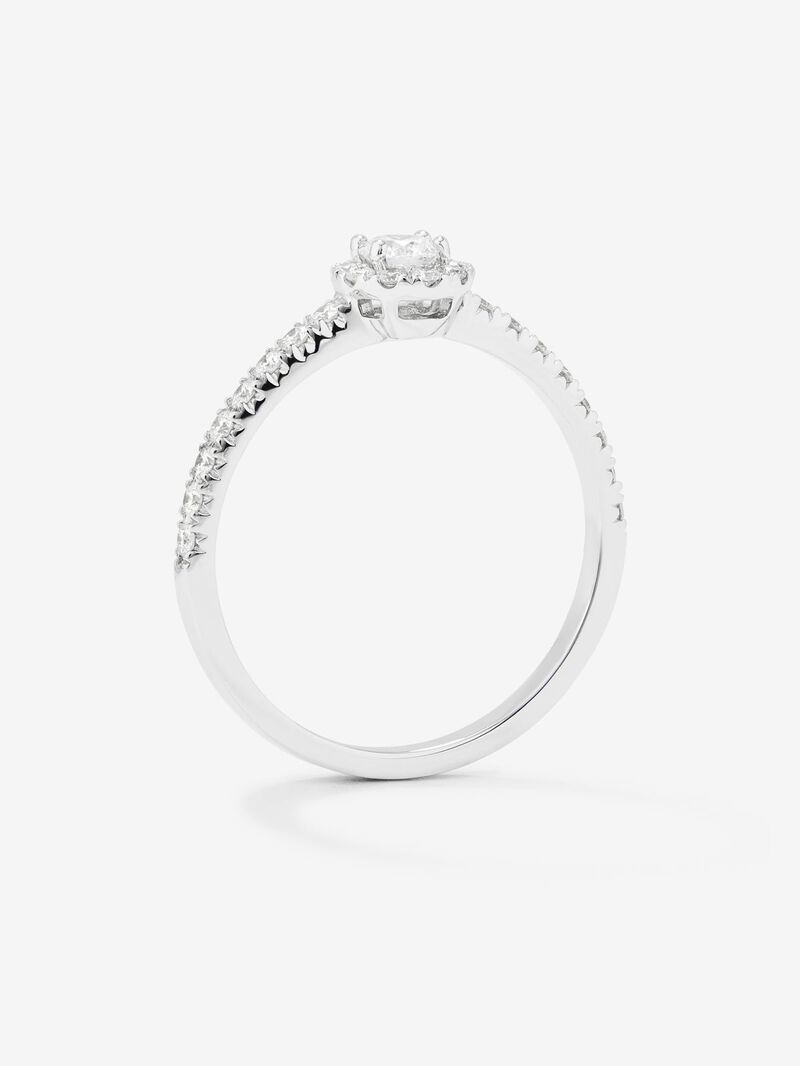 18K white gold ring with central brilliant-cut diamond of 0.15 cts and 26 brilliant-cut diamonds with a total of 0.28 cts image number 4