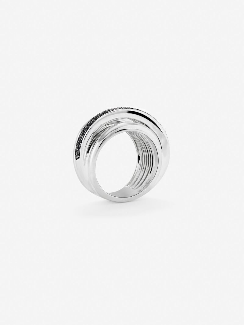 Wide multi-arm 925 silver ring with spinels image number 4