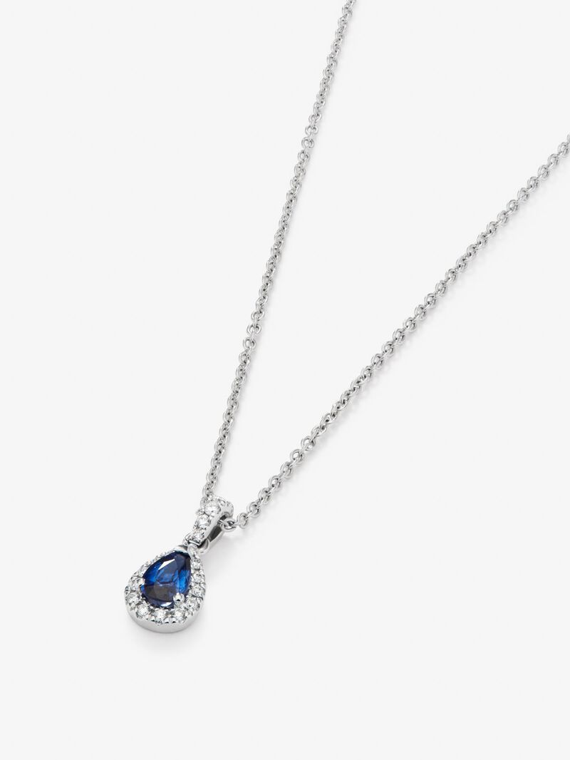 18K White Gold Orla Chain with Sapphire and Diamond image number 2