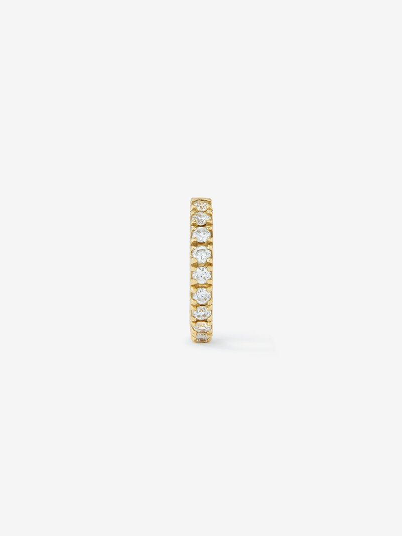 Individual 18K yellow gold hoop earring with 10 brilliant-cut diamonds with a total of 0.05 cts image number 0