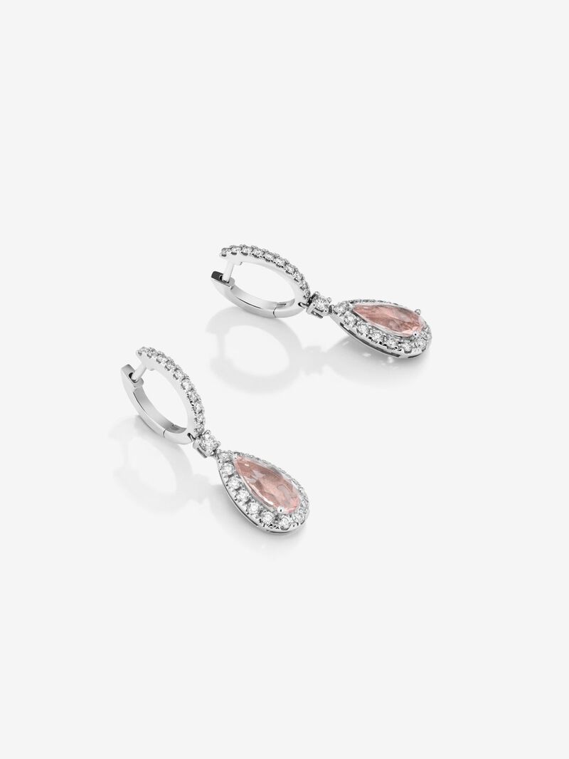 White gold veris earrings with morganite image number 1