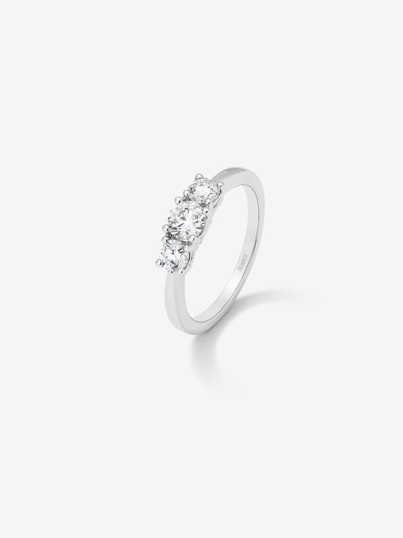 18K White Gold Tiego Ring with white 0.8 cts bright diamonds image number 0
