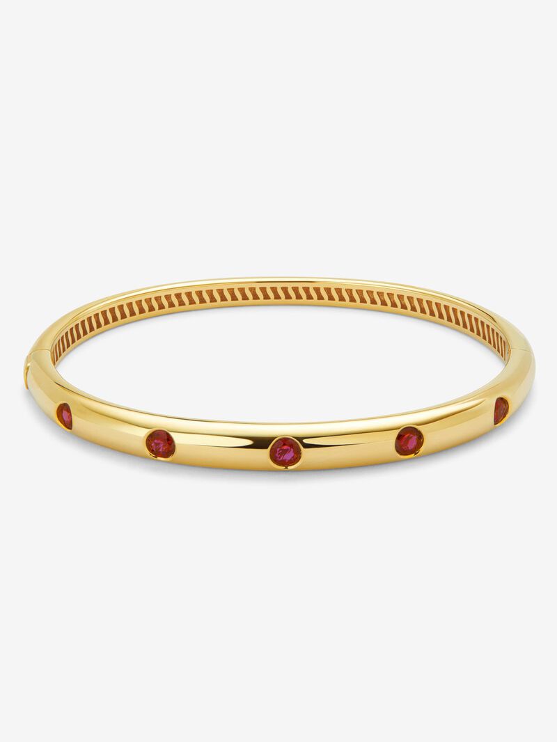 18K yellow gold bracelet with 1.2 ct brilliant cut rubies image number 0