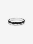 Anillo doble de oro blanco de 18kt con diamantes negros y blancos, SO19209-OBDBDN_V