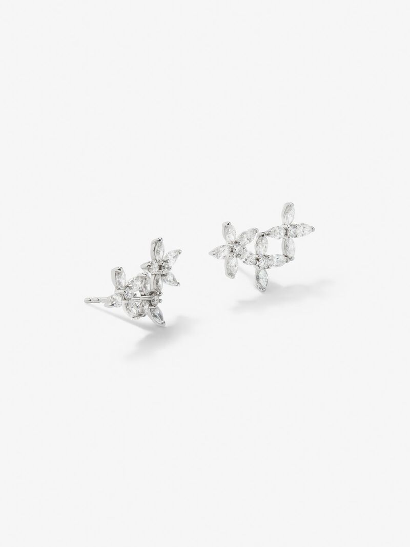 18K white gold star climbing earrings with 24 marquise cut diamonds with a total of 1.31 cts and 6 brilliant cut diamonds with a total of 0.14 cts image number 2