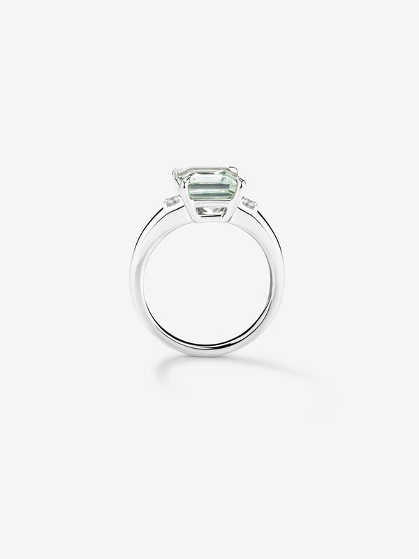 Anillo de plata con amatista verde y diamantes, SO22089-AGDAMV95X8_V