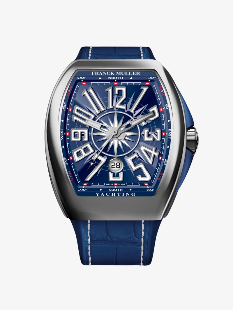 Franck Müller Vanguard Yatching watch in steel, nylon bracelet and automatic movement with bidirectional rotor system image number 0