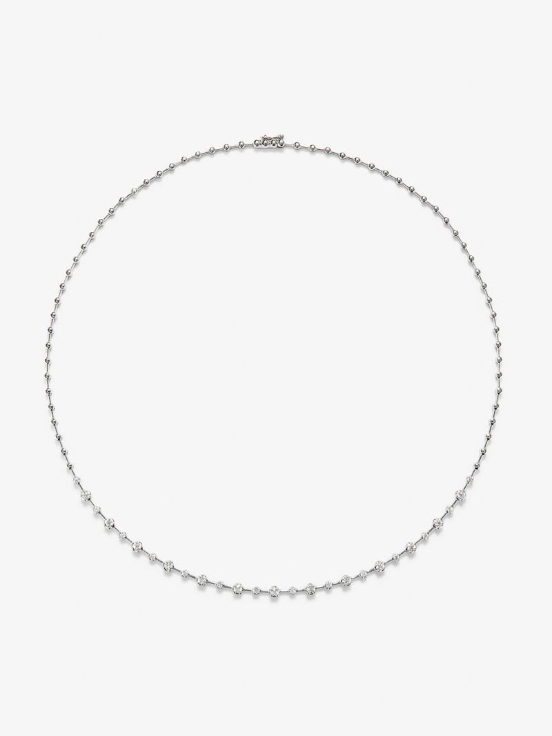 18K white gold necklace with 27 brilliant-cut diamonds with a total of 0.95 cts image number 0