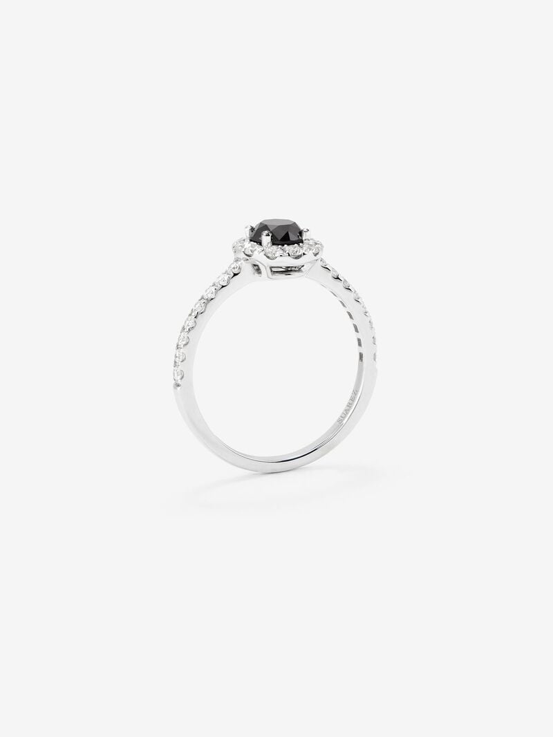 18K gold orla ring with black diamond and white diamond image number 4