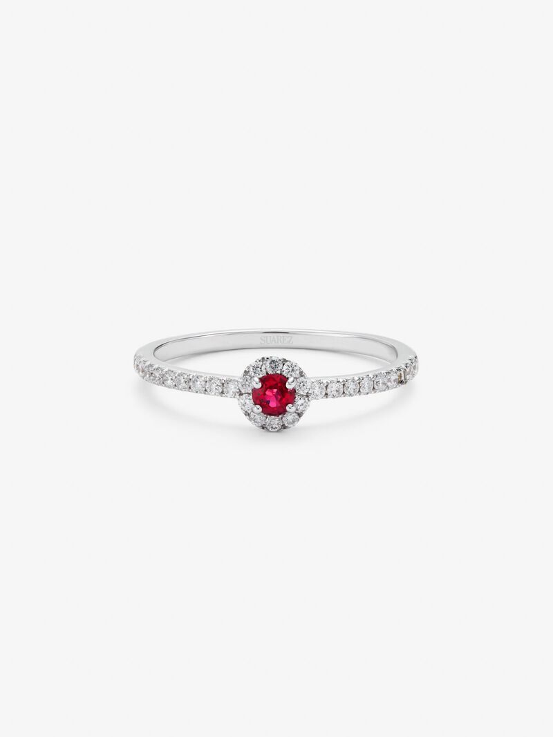 18K White Gold Orla Ring with Rubi and Diamond image number 2