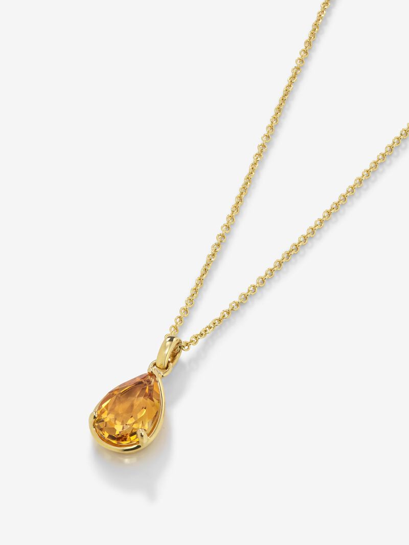 18K yellow gold pendant chain with citrine image number 2