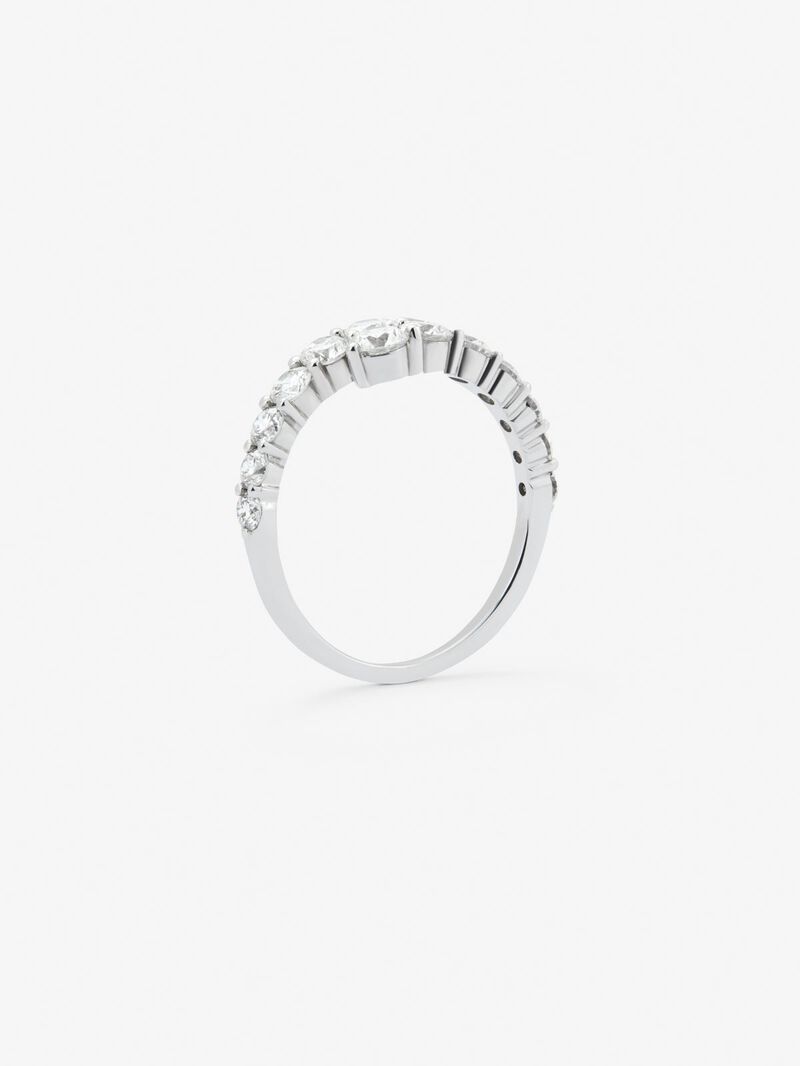 You and I of 18K White Gold with White Diamonds in Bright Size of 1.15 CTS image number 3