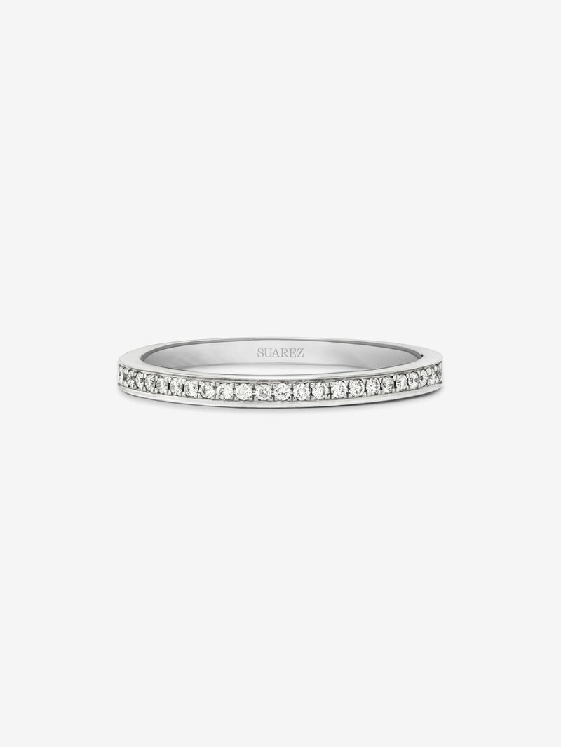 Half ring in 18K white gold with 24 brilliant-cut diamonds with a total of 0.12 cts image number 2