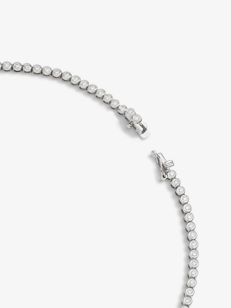 18K white gold rivière necklace with 128 brilliant-cut diamonds with a total of 3.2 cts image number 4