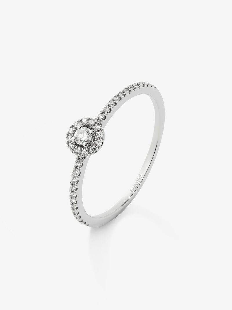 18K white gold ring with 39 brilliant-cut diamonds with a total of 0.16 cts image number 0