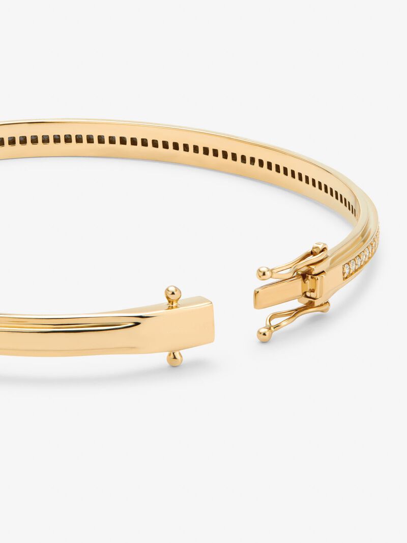 Rigid 18K yellow gold bracelet with 64 brilliant-cut diamonds with a total of 0.38 cts image number 4