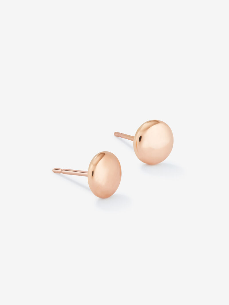 Medium-sized 18K rose gold button earrings. image number 2