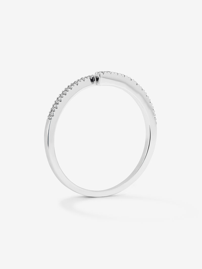 You and me ring in 18K white gold with 22 brilliant-cut diamonds with a total of 0.15 cts image number 4