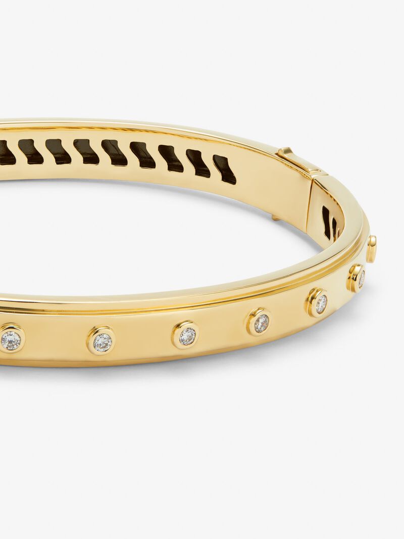Rigid 18K yellow gold bracelet with 11 brilliant-cut diamonds with a total of 0.36 cts image number 2