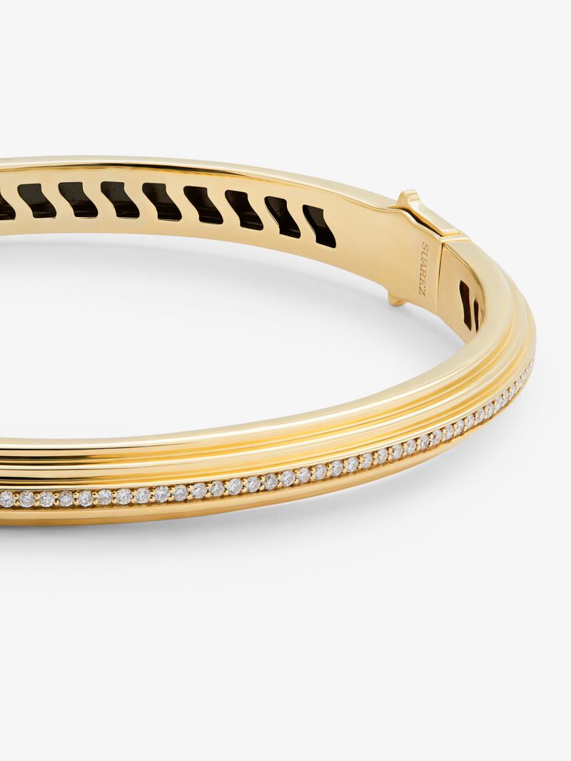 Rigid 18K yellow gold bracelet with 69 brilliant-cut diamonds with a total of 0.42 cts image number 2