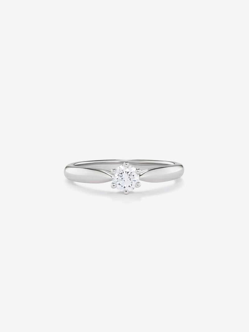 18K white gold solitary ring with white diamond in 0.2 cts image number 2