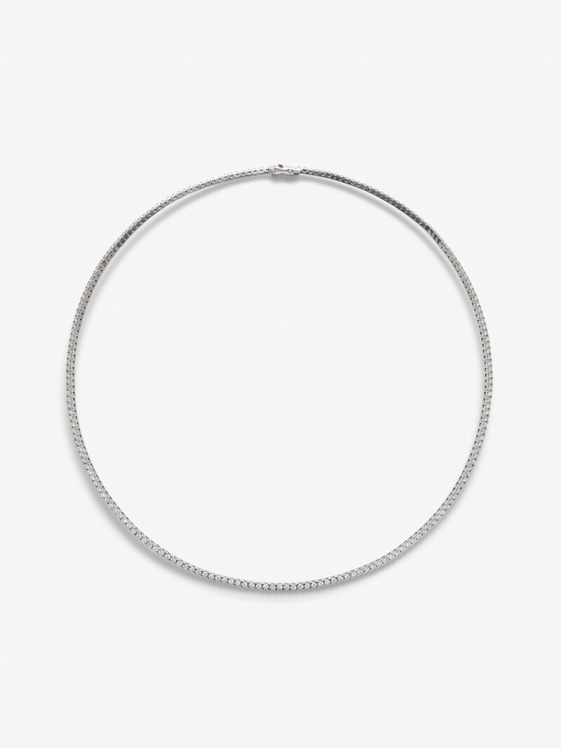 18K white gold rivière necklace with 207 brilliant-cut diamonds with a total of 3.06 cts image number 0
