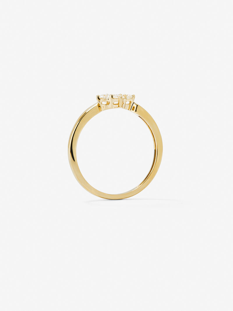 18K yellow gold ring with white diamonds of 0.25 cts image number 4
