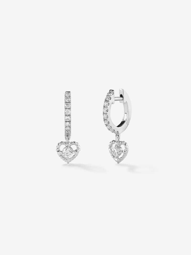 18K white gold earrings with 20 brilliant-cut diamonds with a total of 0.33 cts image number 0