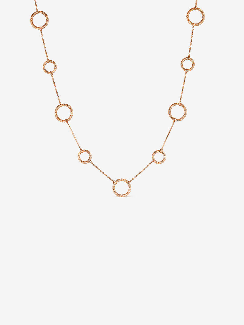 18kt Rose Gold Scalloped Circle Necklace image number 1